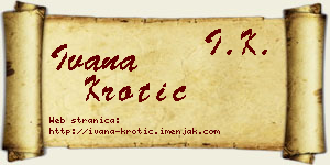 Ivana Krotić vizit kartica